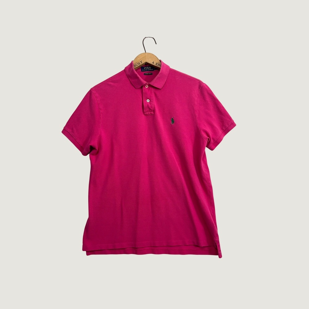Polo Ralph Lauren Mens Custom Slim Fit Pink Pique Polo Shirt Size Large L